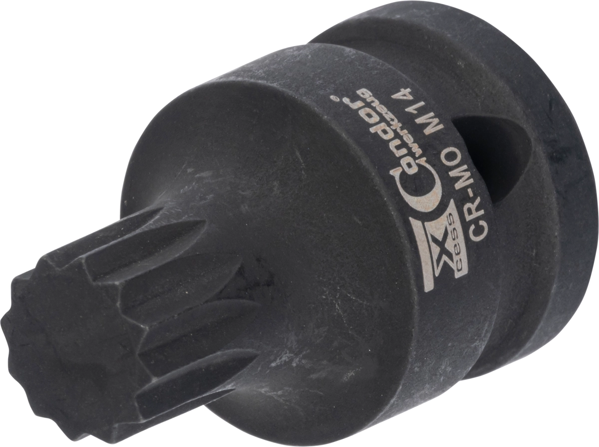 Kraft-Bit-Stecknuss, 1/2", Vielzahn M14x40 mm