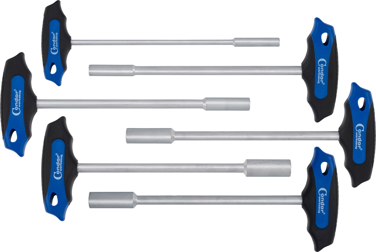 T-Griff-Steckschlüssel-Satz, 6-tlg., 230 mm, 6-kant 6-14 mm