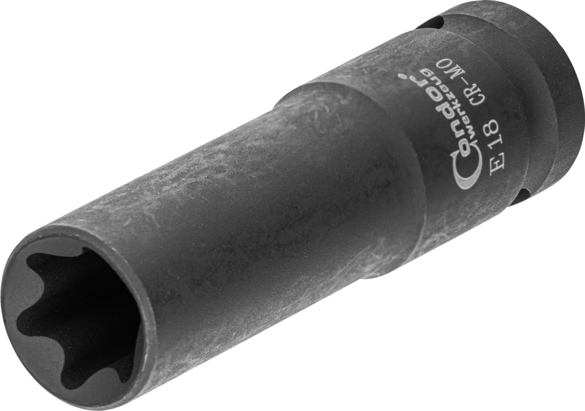 Kraft-Stecknuss, 1/2", E-Profil E18, tief