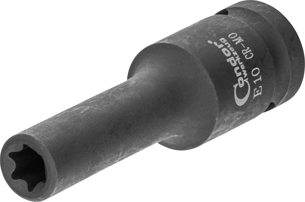 Kraft-Stecknuss, 1/2", E-Profil E10, tief