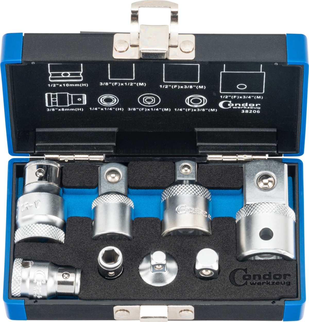 Adaptersatz, xcess performance, 8-tlg., 1/4-3/4" -Antrieb