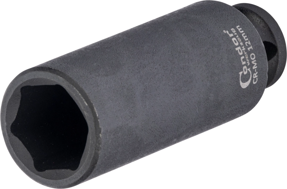 Kraft-Stecknuss, 1/4", 6-kant 12 mm, tief