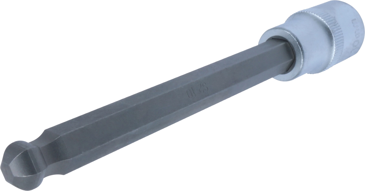 Bit-Stecknuss, 1/2", Innensechskant Kugelkopf 10x140 mm
