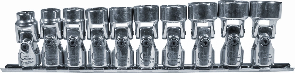 Gelenkeinsätze, 10-tlg., 3/8", 6-kant 10-19 mm
