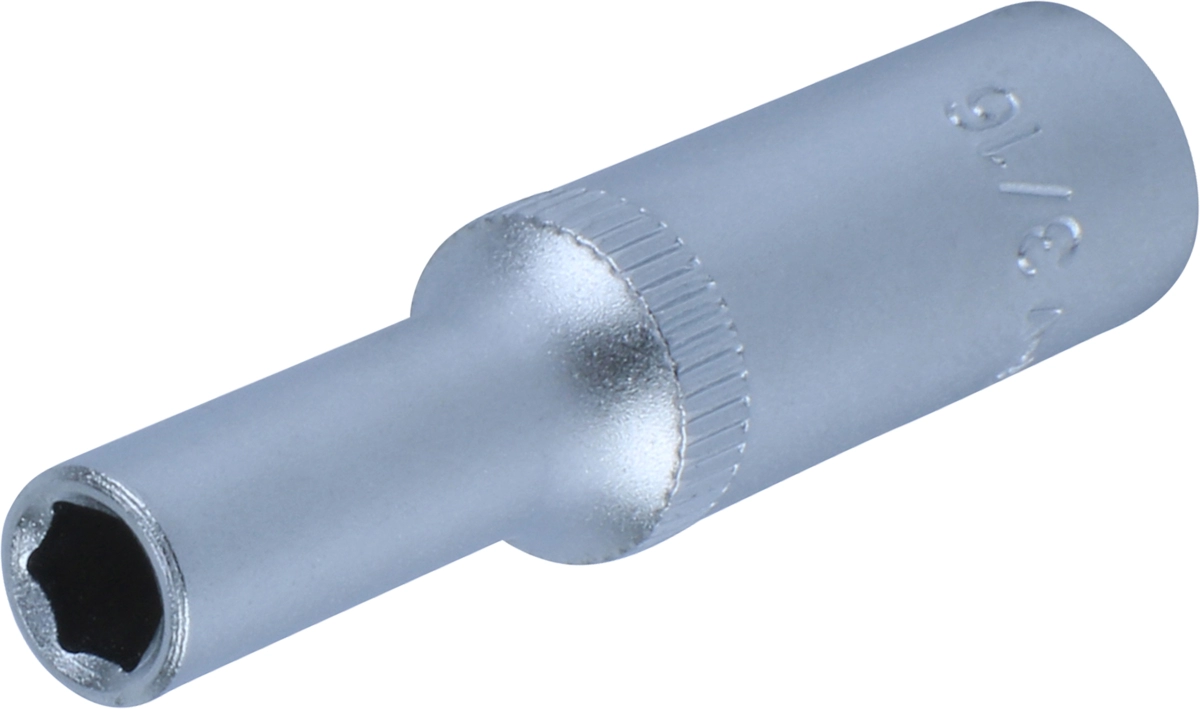 Stecknuss, 1/4", 6-kant zöllig 3/16", tief