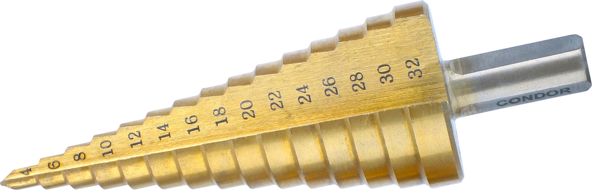 Stufenbohrer, HSS, titannitriert, 4-32 mm