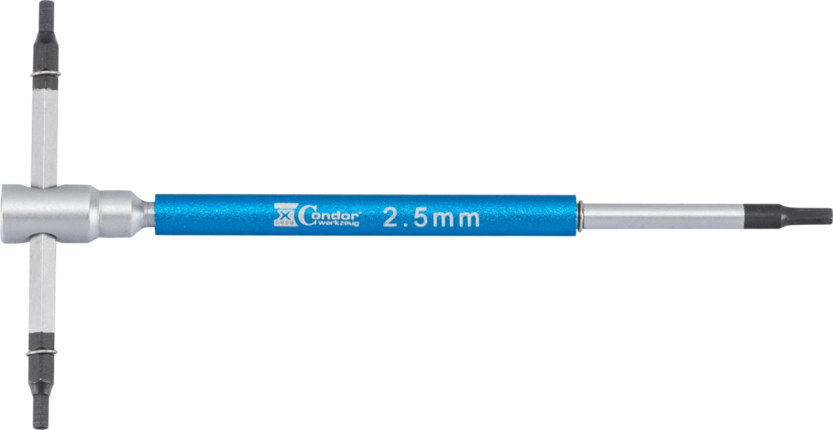 3-Wege T-Griff Schraubendreher, 125x65 mm, Innensechskant 2.5 mm