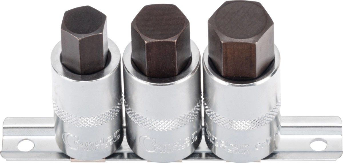 Bit-Stecknüsse, xcess performance, 3-tlg., 1/2", Innensechskant 14-19 mm