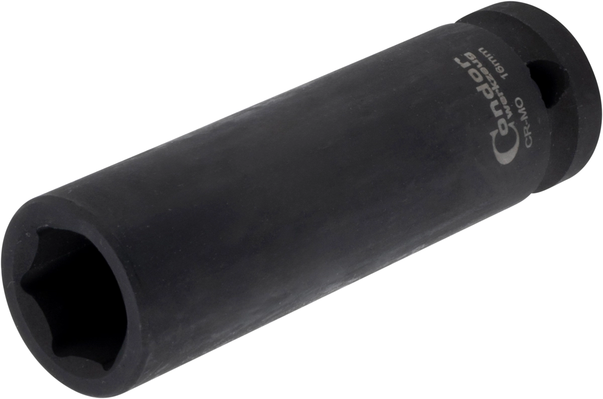 Kraft-Stecknuss, 1/2", 6-kant 16 mm, tief