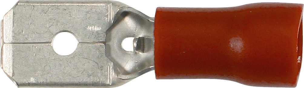 Flachstecker, 100 St., rot, 0.5-1.5 mm², 6.3 mm
