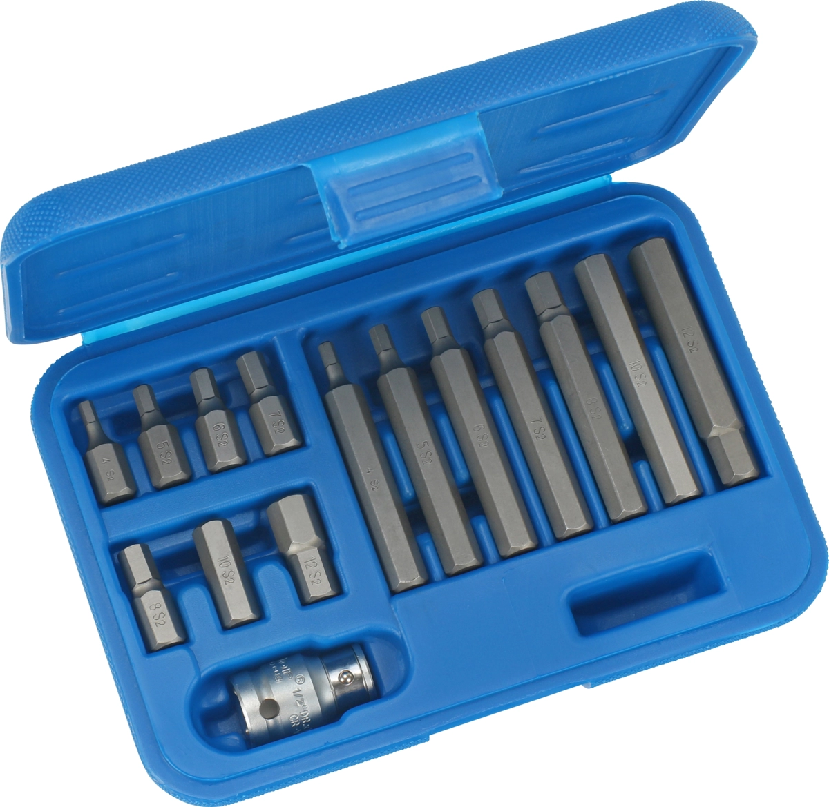 Bit-Sortiment, 15-tlg., 1/2", Innensechskant 4-12 mm