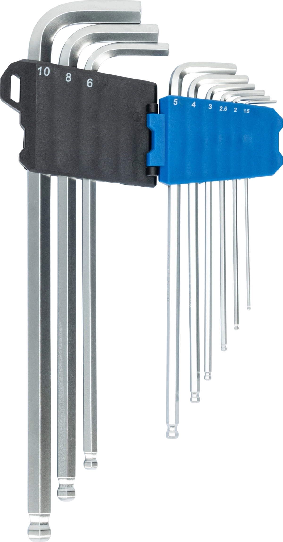 Winkelschlüssel-Satz, 9-tlg., lang, Innensechskant 1.5-10 mm