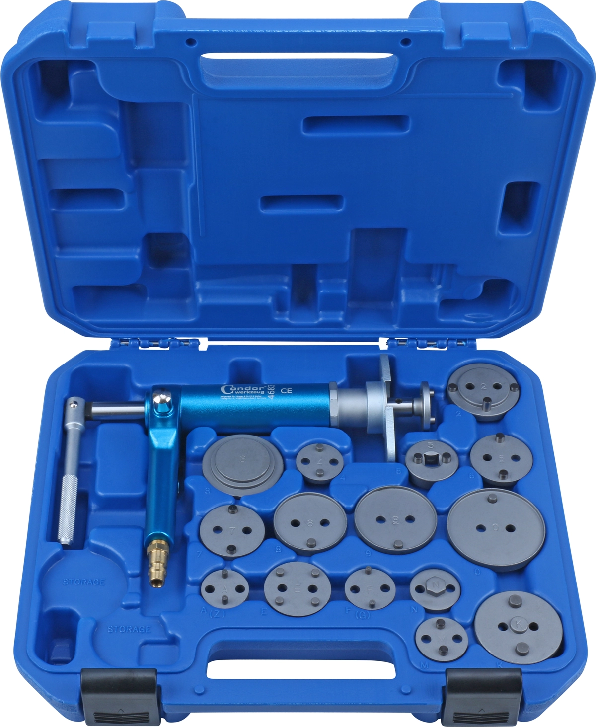 Druckluft-Bremskolben-Rücksetz-Werkzeugsatz, mit Spindel 4683, 16-tlg.