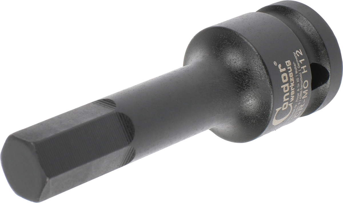 Kraft-Bit-Stecknuss, 1/2", Innensechskant 12x78 mm