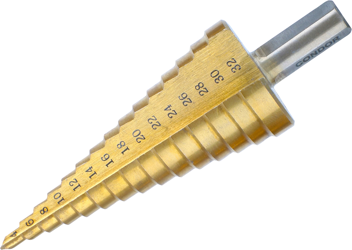 Stufenbohrer, HSS, titannitriert, 4-32 mm