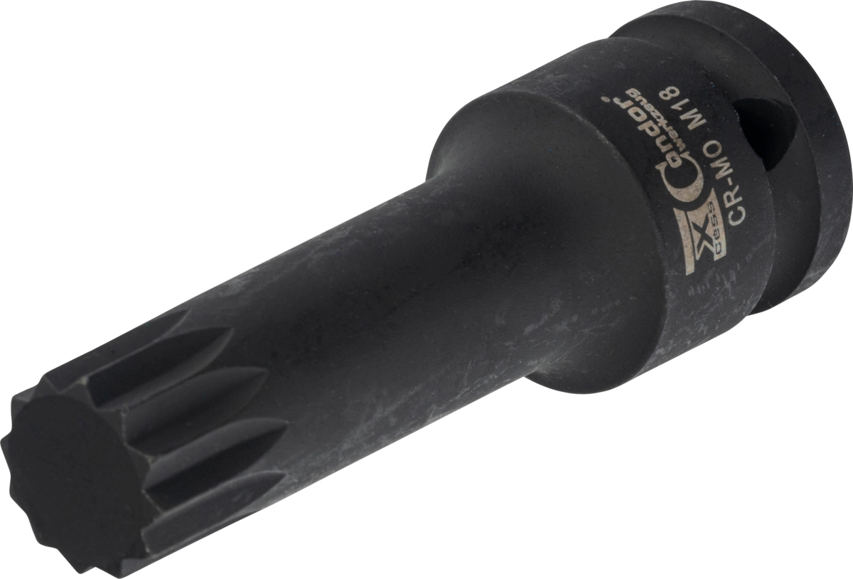 Kraftsteckschlüssel, 1/2", Vielzahn M18x78 mm