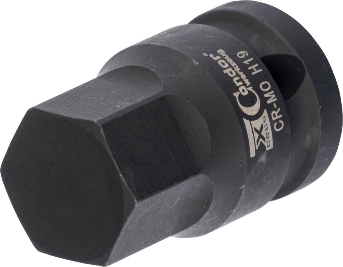 Kraft-Bit-Stecknuss, 1/2", Innensechskant 19x40 mm
