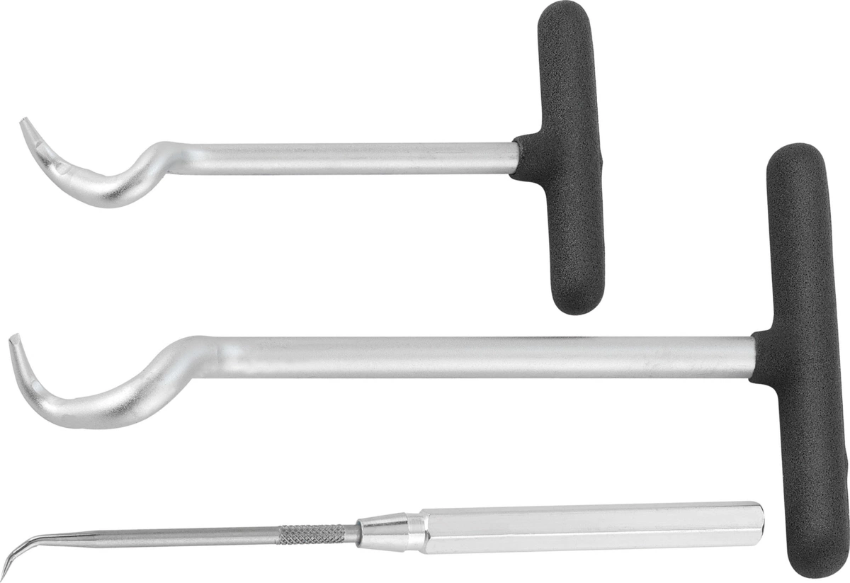 Dichtring Demontage-Haken, 3-tlg., 2x S-Form + 1x abgewinkelte Spitze