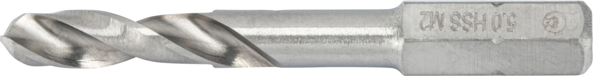 Spiralbohrer-Bit, 1/4" 6-kant, HSS-G M2, ø 5.0