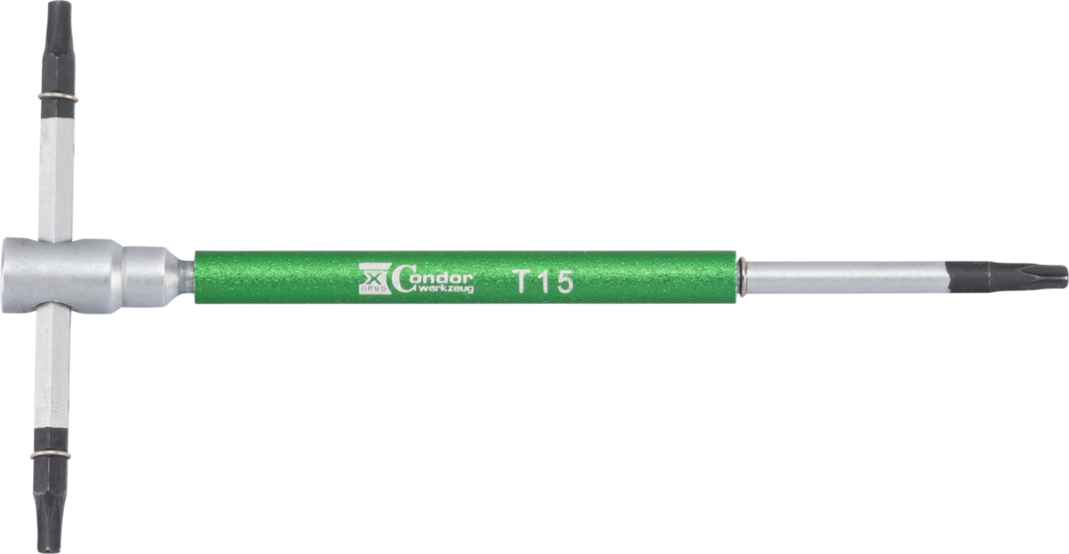 3-Wege T-Griff Schraubendreher, 125x65 mm, T-Profil T15