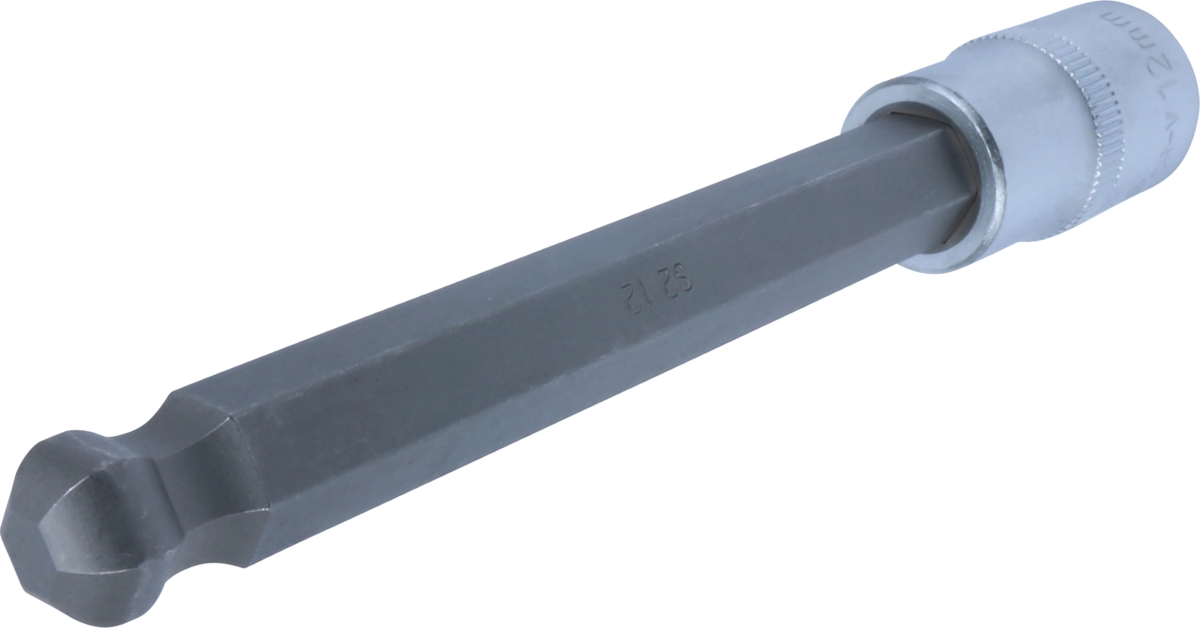 Bit-Stecknuss, 1/2", Innensechskant Kugelkopf 12x140 mm