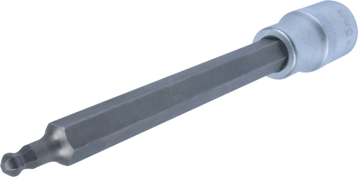 Bit-Stecknuss, 1/2", Innensechskant Kugelkopf 5x140 mm