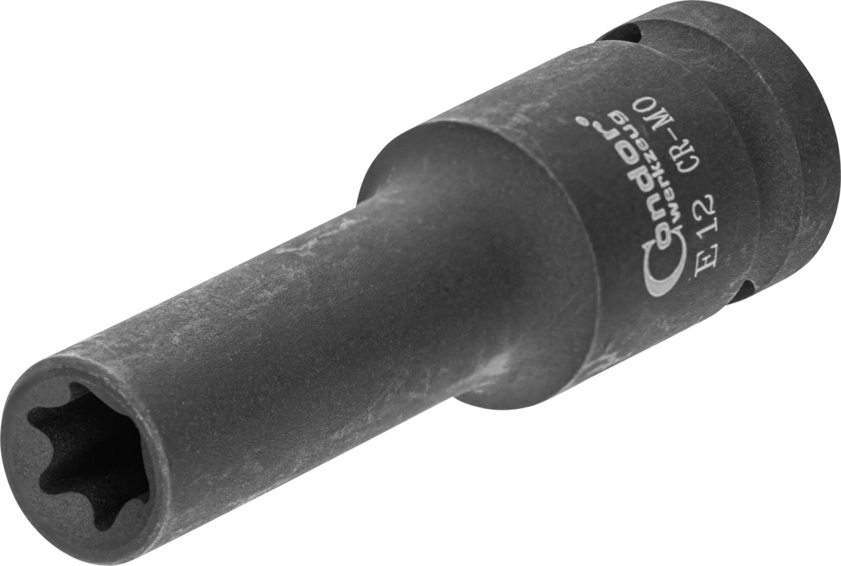 Kraft-Stecknuss, 1/2", E-Profil E12, tief