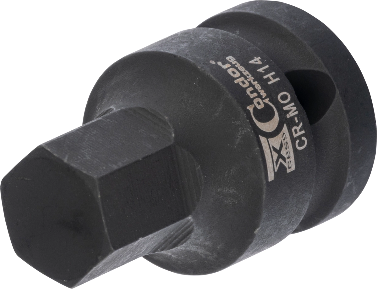 Kraft-Bit-Stecknuss, 1/2", Innensechskant 14x40 mm