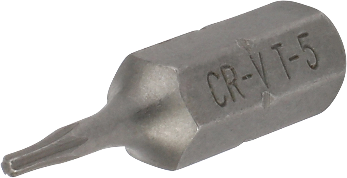 Bit, 1/4" 6-kant, T-Profil T5x25 mm