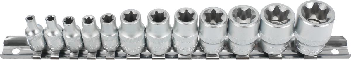 Steckschlüssel-Einsätze, 12-tlg., 1/4+3/8", E-Profil E4-20
