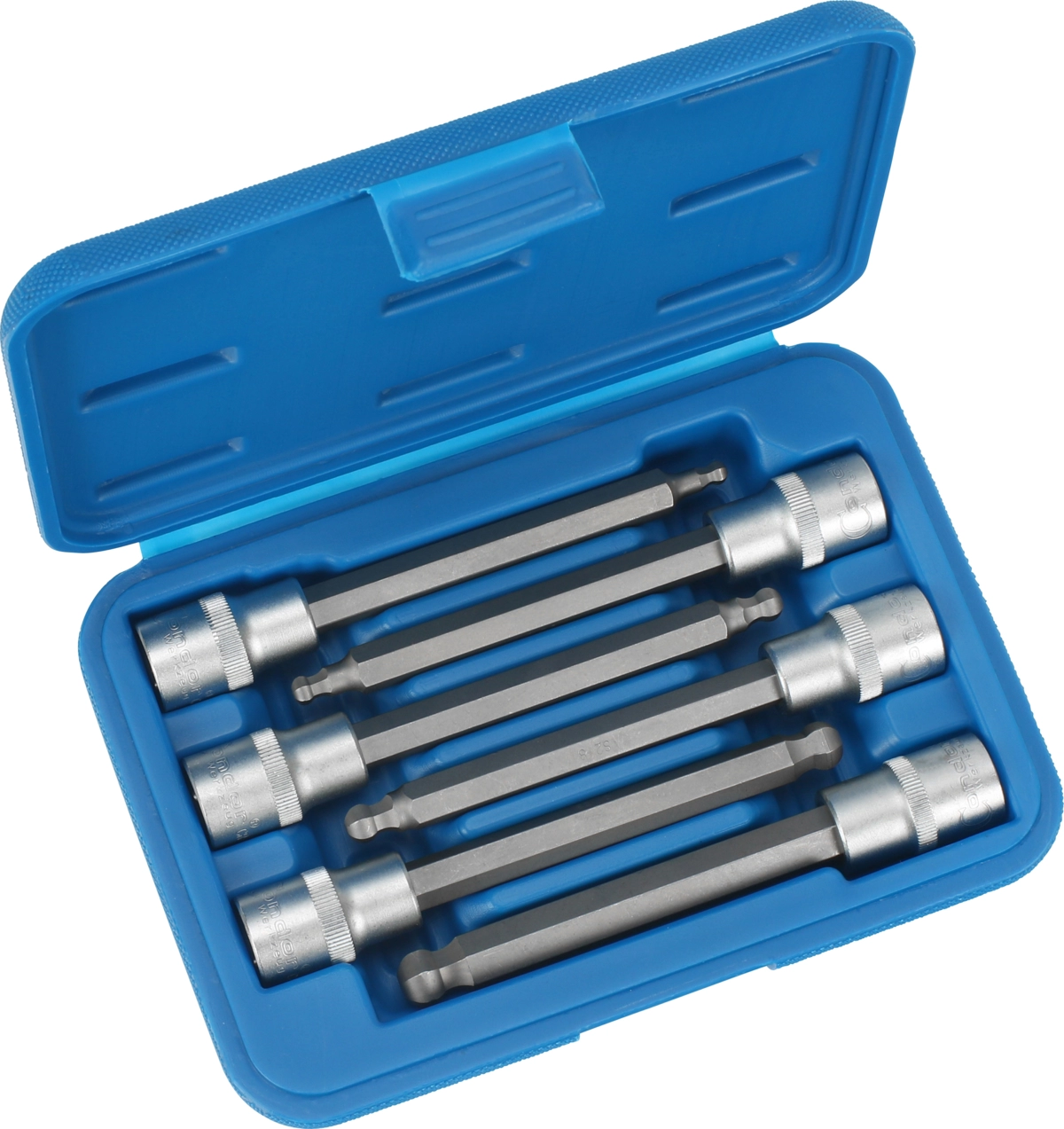 Bit-Stecknüsse, 6-tlg., 1/2", Innensechskant Kugelkopf 5-12 mm