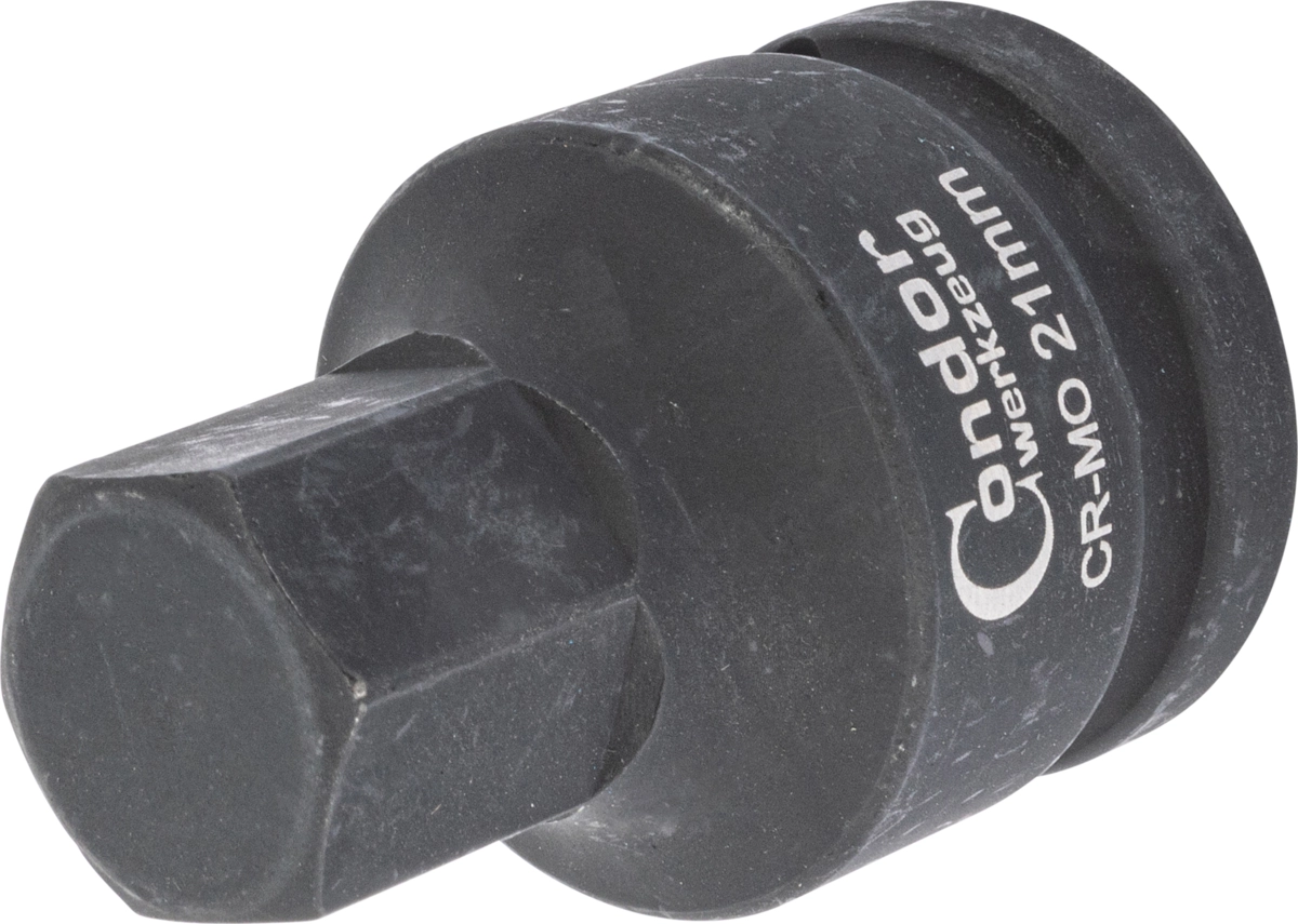 Kraft-Bit-Stecknuss, 3/4", Innensechskant 21x60 mm