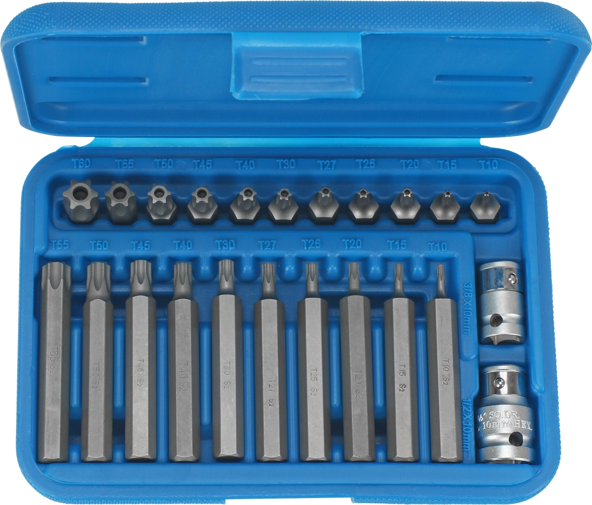 Bit-Sortiment, 23-tlg., 3/8+1/2", T-Profil SLB T10-60
