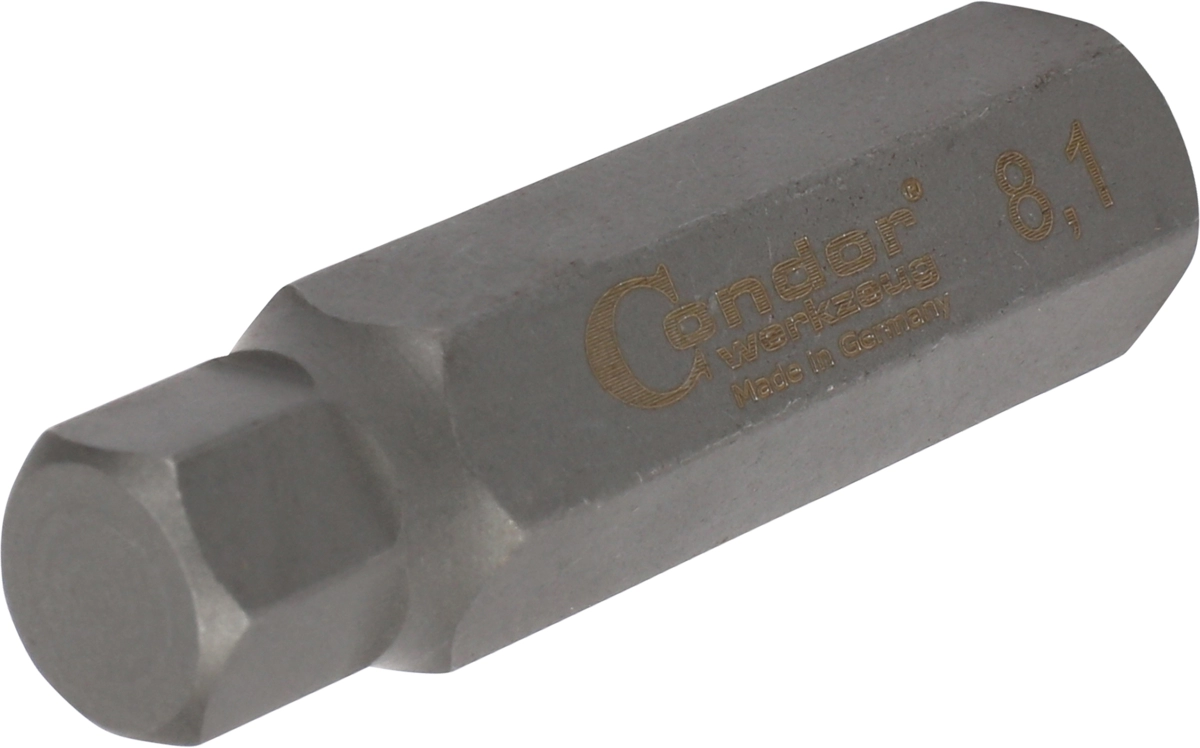 Bit, 10 mm 6-kant, Übermaß-Innensechskant 8.1x40 mm