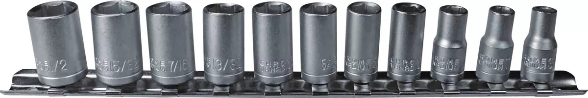 Steckschlüssel-Einsätze, 11-tlg., 1/4", zöllig, 6-kant 3/16-1/2"