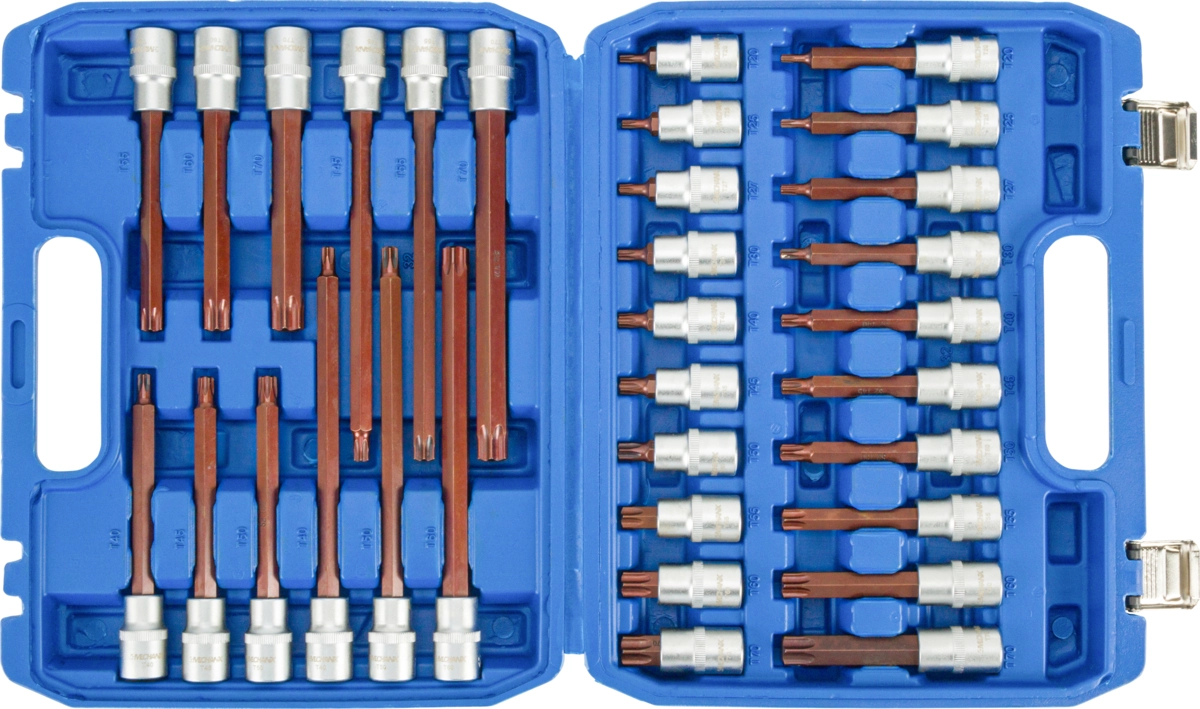 Bit-Stecknüsse, 32-tlg., 1/2", T-Profil T20-70