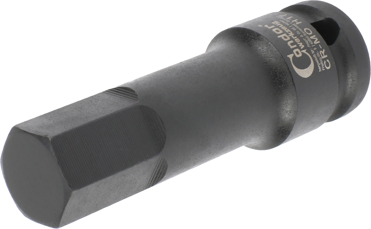 Kraft-Bit-Stecknuss, 1/2", Innensechskant 17x78 mm