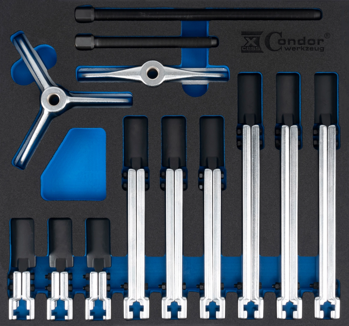 Schaumeinlage Universal-Abzieher-Satz 2/3, xcess performance, 2+3 armig, ø 40-125 mm, 100-255 mm