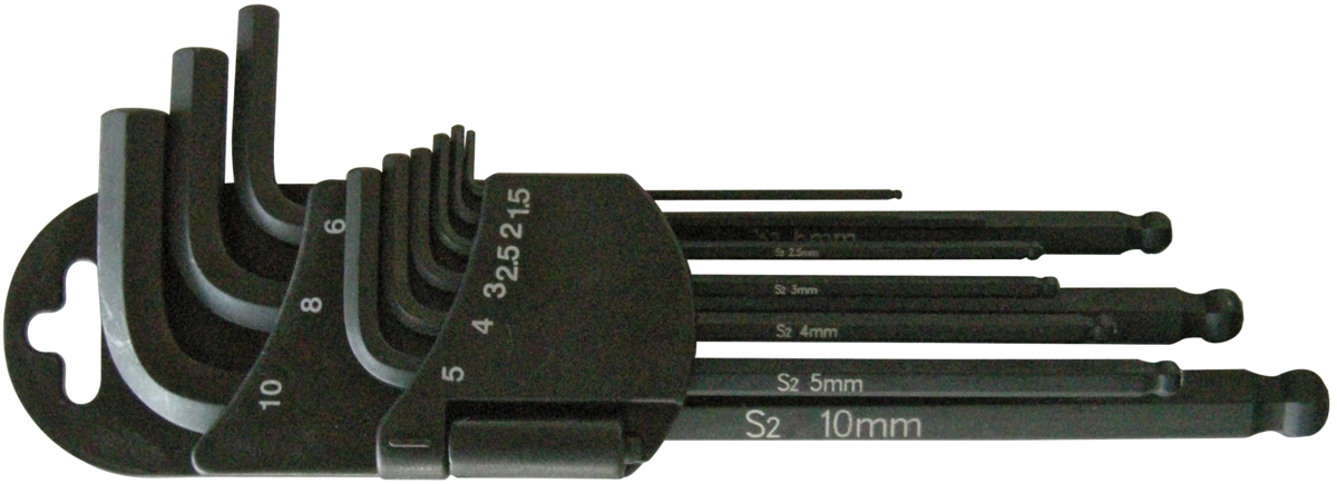 Winkelschlüssel-Satz, 9-tlg., magnetisch, Innensechskt. 1.5-10 mm