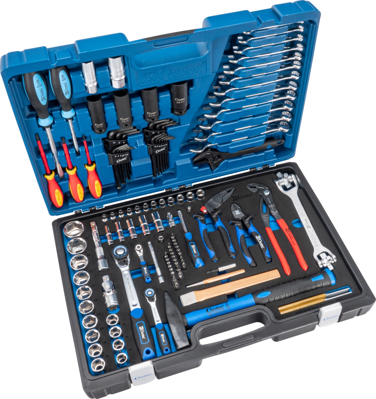 Werkzeugkoffer, 127-tlg., 1/4+1/2", mit Gabel-Ringschlüssel 4425