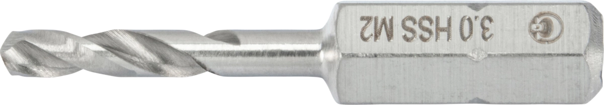 Spiralbohrer-Bit, 1/4" 6-kant, HSS-G M2, ø 3.0