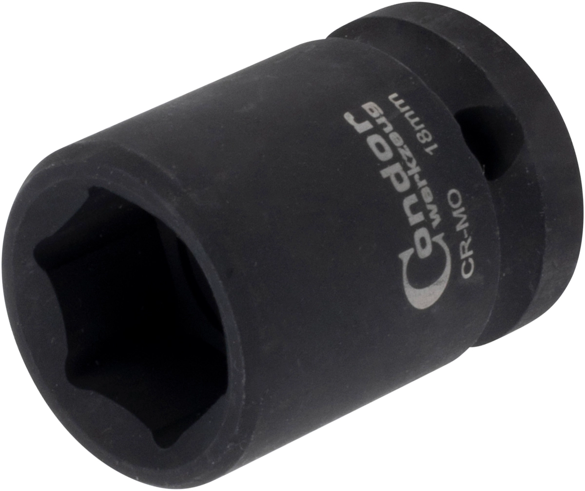 Kraft-Stecknuss, 1/2", 6-kant 18 mm