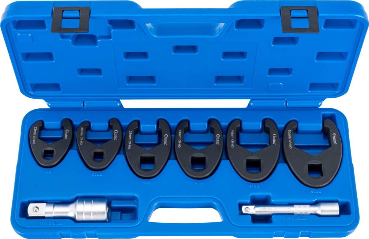 Hahnenfuss-Schlüssel-Satz, 8-tlg., 1/2"+3/4", 33-50 mm