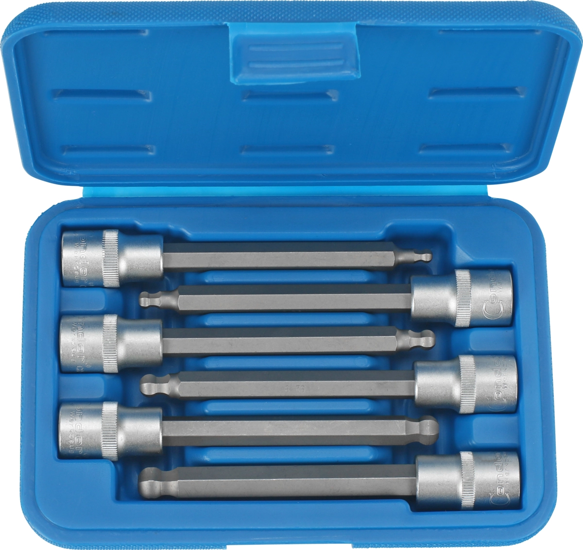 Bit-Stecknüsse, 6-tlg., 1/2", Innensechskant Kugelkopf 5-12 mm