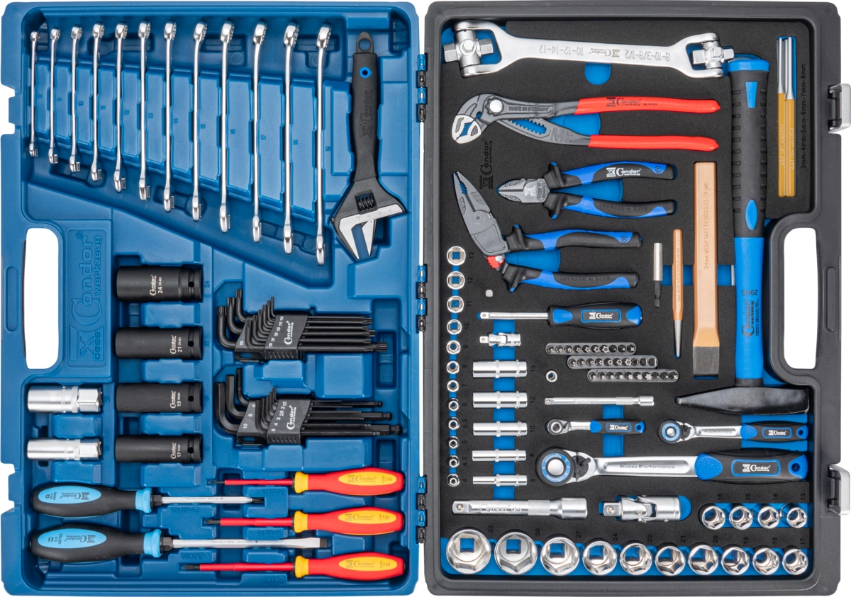 Werkzeugkoffer, 127-tlg., 1/4+1/2", mit Gabel-Ringschlüssel 4425