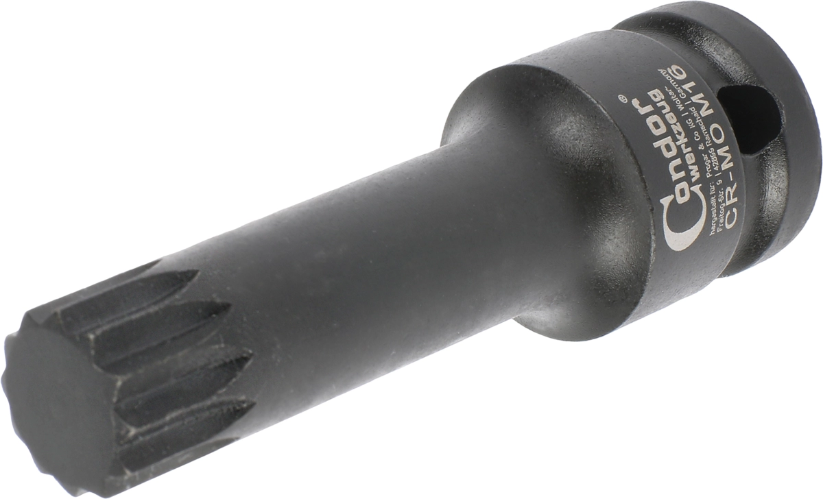 Kraftsteckschlüssel, 1/2", Vielzahn M16x78 mm