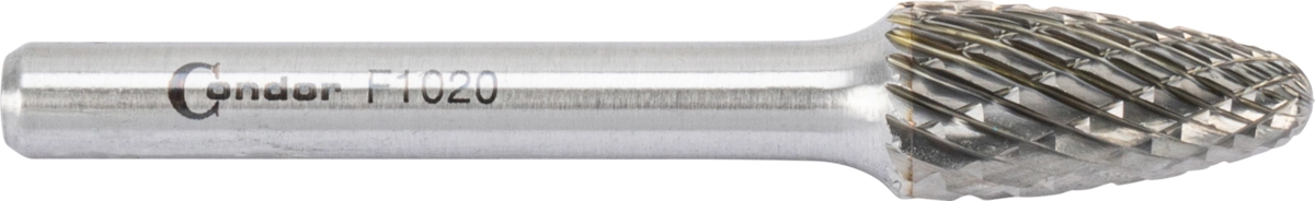 HM-Frässtift, Rundbogen (F), kreuzverzahnt, ø 10 mm