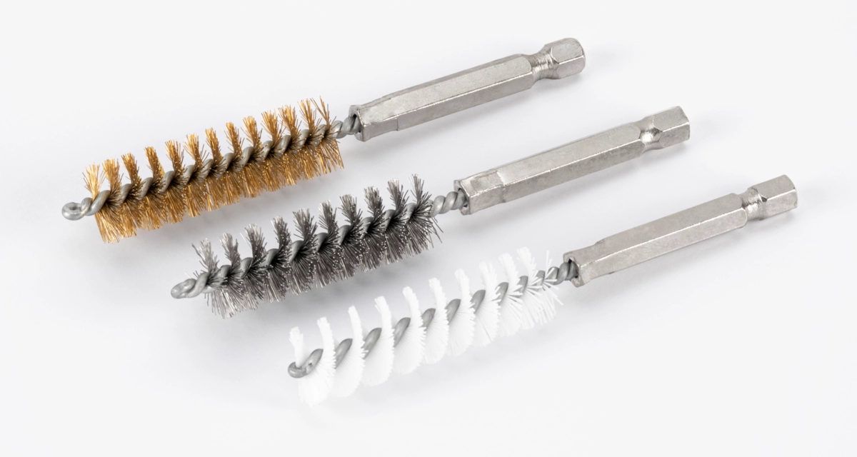 Bürsten-Sortiment, 38-tlg., Stahl/Nylon/Messing-Besatz, ø 8-19 mm