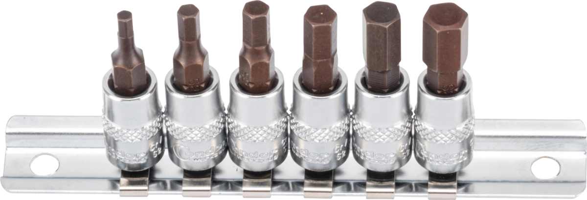 Bit-Stecknüsse, xcess performance, 6-tlg., 1/4", Innensechskt. 3-8 mm