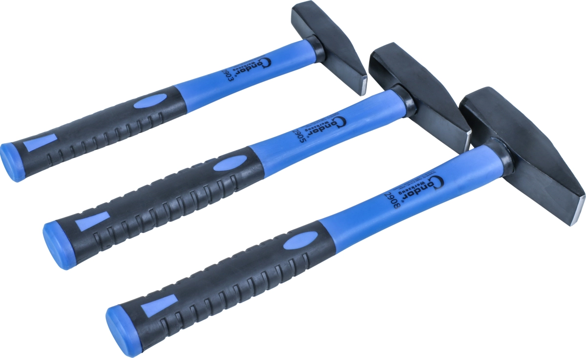 Schlosserhammer-Satz, mit Fiberglasstiel, 3-tlg.